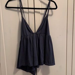 Dusty blue express cross cross tank top